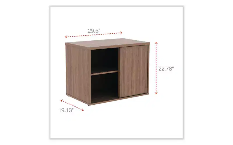 Alera Alera Open Office Low Storage Cabinet Credenza, 29.5 x 19.13 x 22.78, Walnut