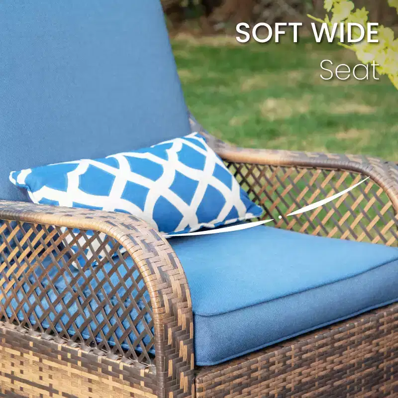 Captiva Designs 3-Piece Patio Conversation Set with Swivel Rocking Chairs and Side Table, Weather-Resistant Outdoor Furniture