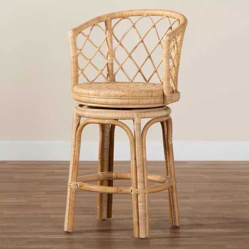 Rattan Swivel Counter Stool Natural