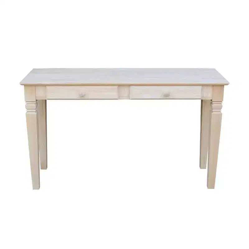 Console Table with 2 Drawers Unfinished