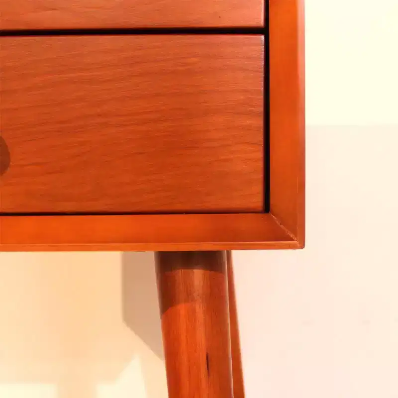 Nightstand with 2 Drawers and Angled Face Design for Bedroom or Living Room