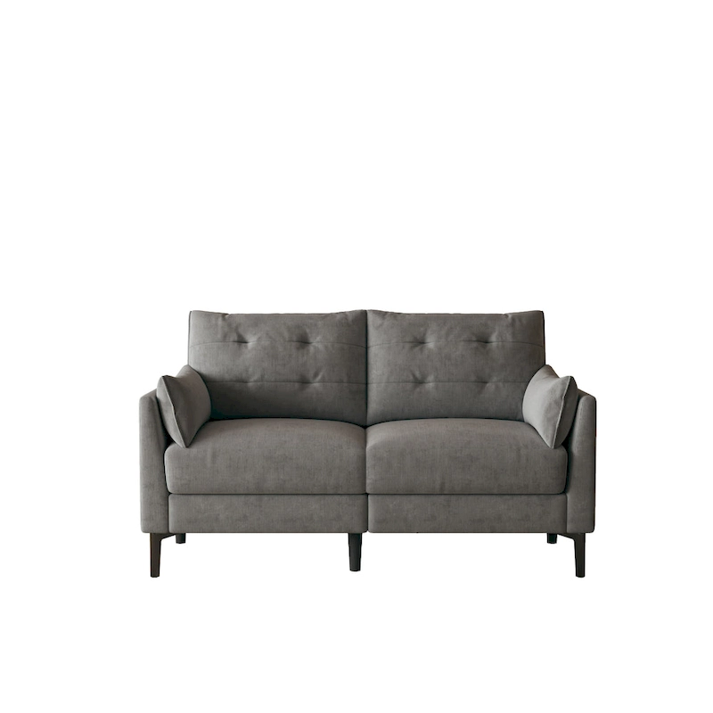 57.5 cotton-linen light grey double sofa Metal feet Plastic feet Thick cushion with two armrests