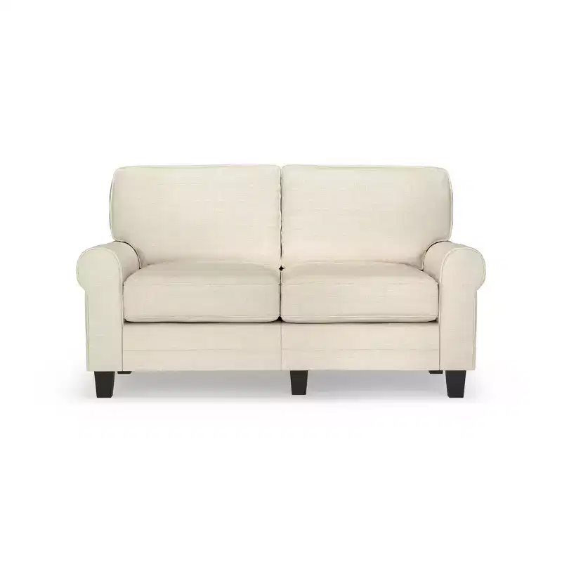 61 Inch Copenhagen Loveseat - Polyester Fabric, Tool-Free Assembly