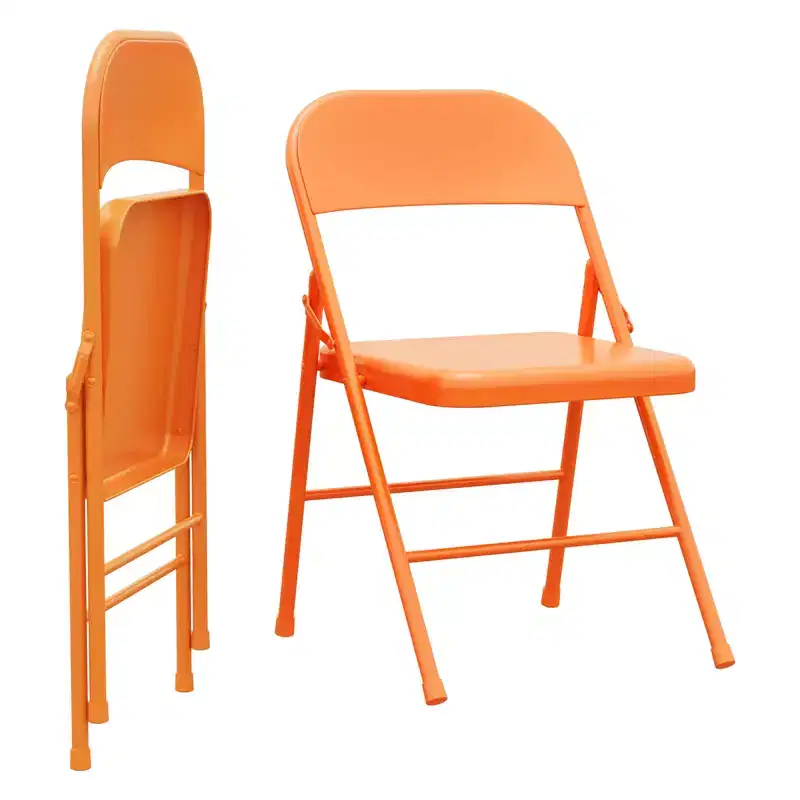 Folding Chair Heavy Duty Metal Chairs with Double Braced, 350LBS Capacity, Portable for Office, Wedding, Party, Indoor & Outdoor Use