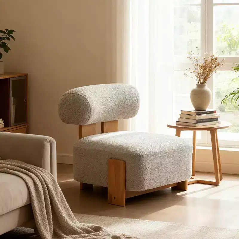Christopher Knight Home Orla Contemporary Rubberwood Boucle Upholstered Chair