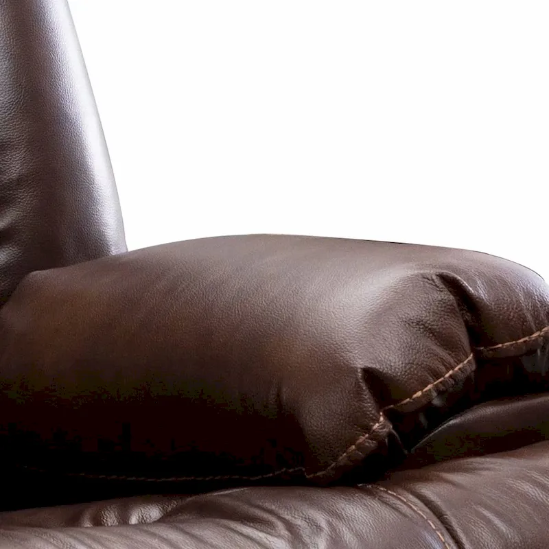 Genuine Leather Mid-century Modern Style Manual Recliners Sofa Set