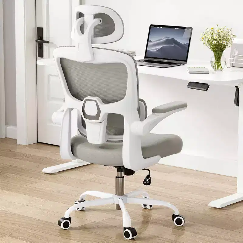 MAYEERTY High Back Ergonomic Home Office Chair with Flip-Up Armrests and Adjustable Lumbar Support