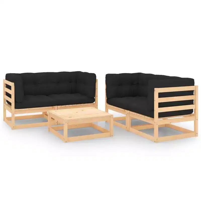vidaXL Garden Lounge Set Pinewood Solid pinewood Seats Many