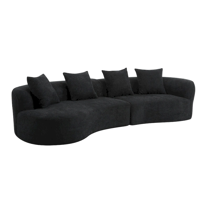 Christopher Knight Home - Linda Fabric Curved Sectional Sofa