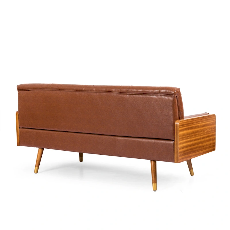 Barnard Mid-century Tufted Sofa with Accent Pillows by Christopher Knight Home