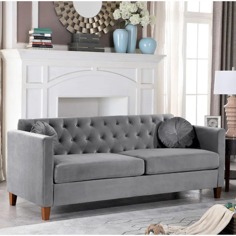 Carson Carrington Paharova Velvet Kitts Classic Sofa