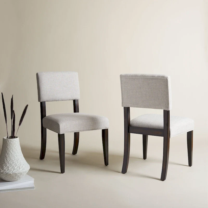 Solid Wood Dining Chairs Set of 2 | Upholstered Seat | 21