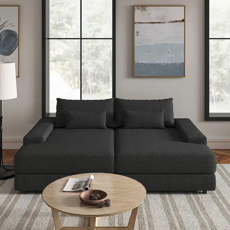 Conradus Modren Oversize 57  Deep Square Arm Sofa by HULALA HOME
