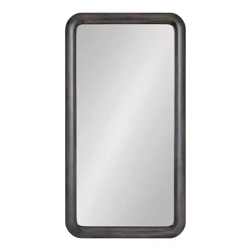 Framed Wood Wall Mirror, 17x32, Gray
