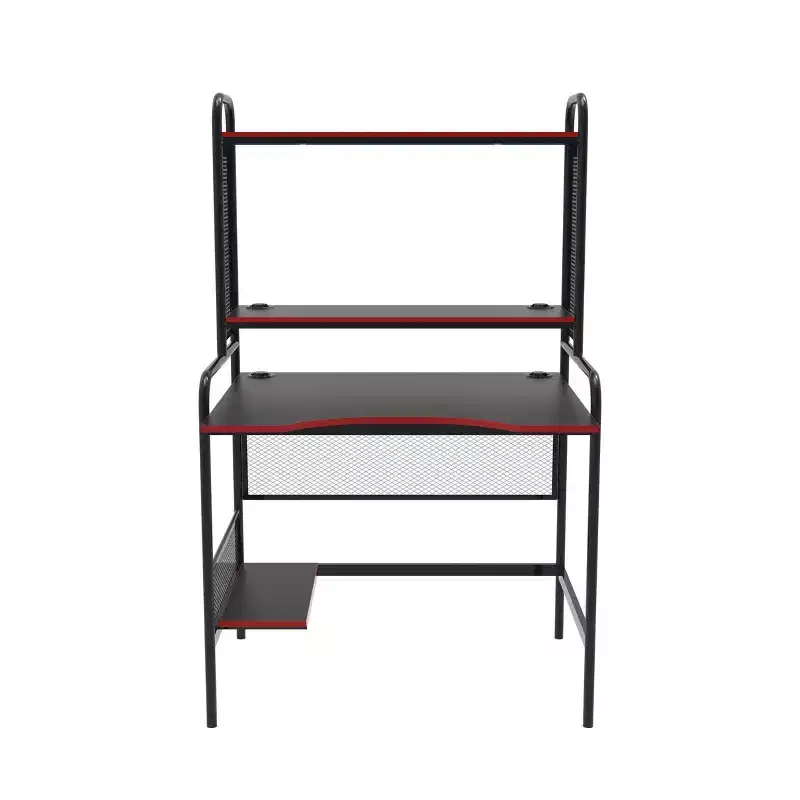 Mesh Gaming Desk with Wood Desktop