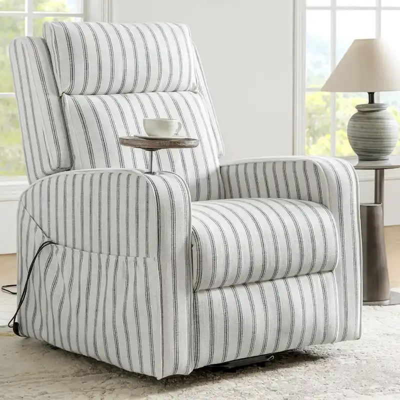Darrell Modern Lift Assist Massage and Heating Power Recliner with Charing and Soild Wood Tray by HULALA HOME