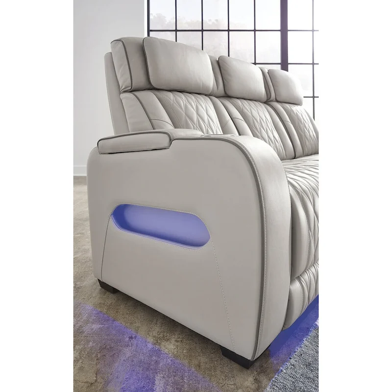 Signature Design by Ashley Boyington Gray Power Reclining Sofa - 86 W x 38.5 D x 44.5 H