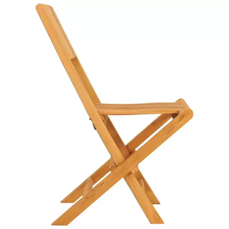 vidaXL Set of 2 Folding Garden Chairs in Solid Teak Wood