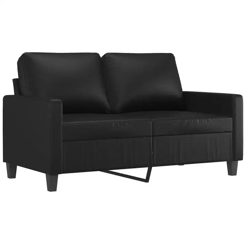 Sofa Accent Upholstered Couch Furniture for Living Room Faux Leather Black 47. 2