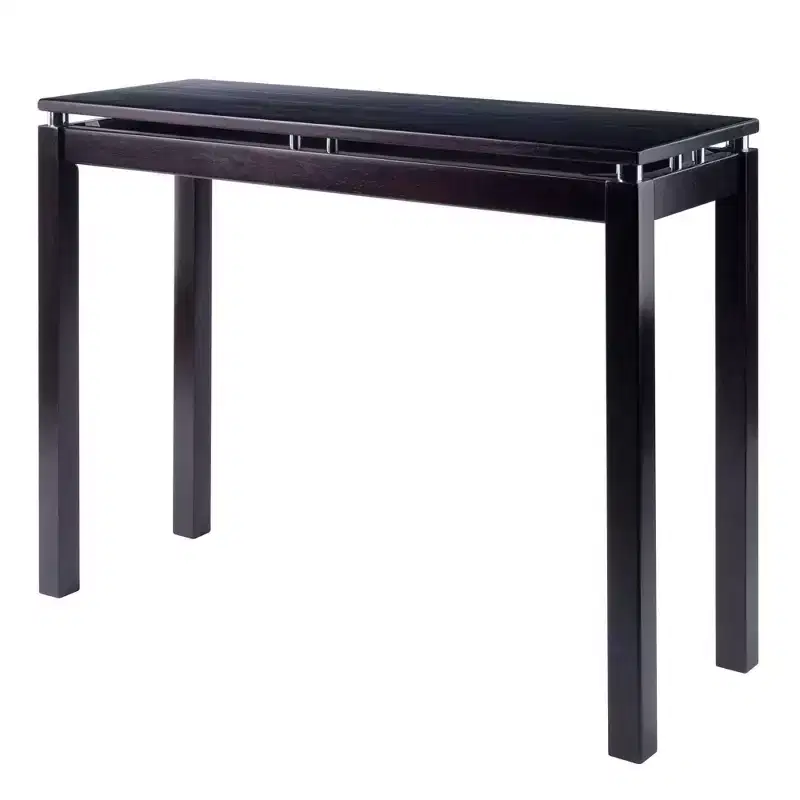 Dark Espresso Console Table with Metal Accents
