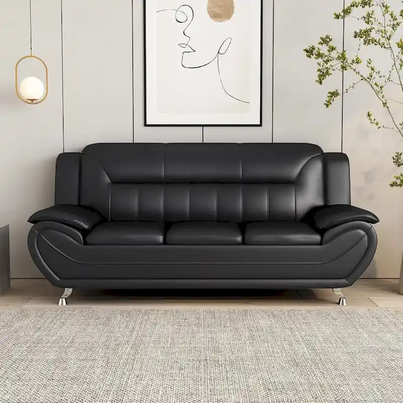 Sanuel 79.2 Faux Leather Pillow Top Arm Sofa