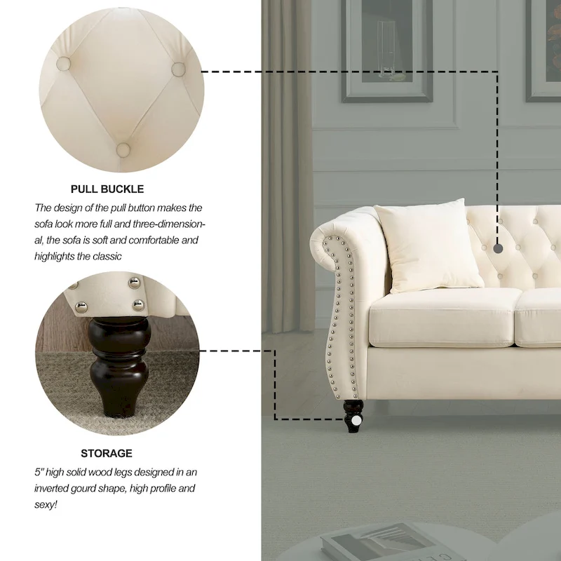 Chesterfield Sofa Grey Living Room