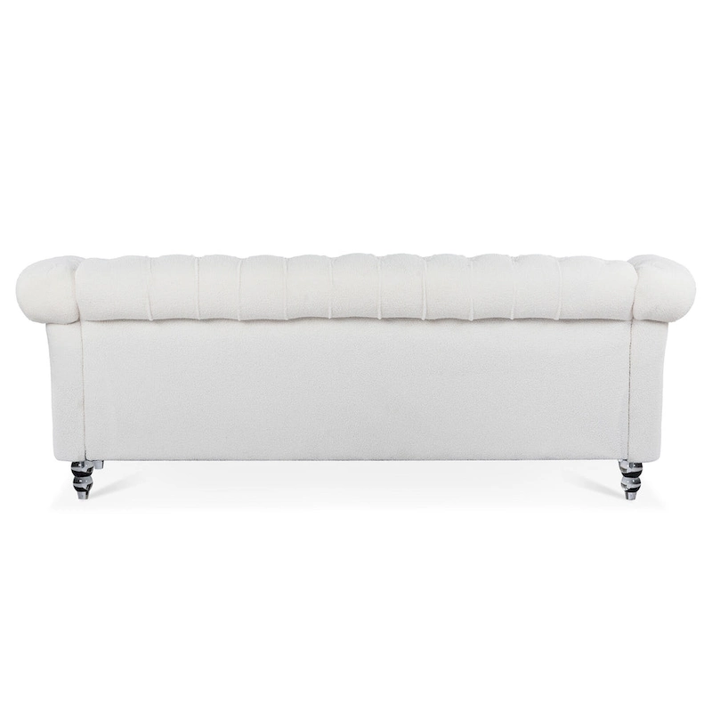Upholstered Rolled Arm Chesterfield 3-Seater Sofa
