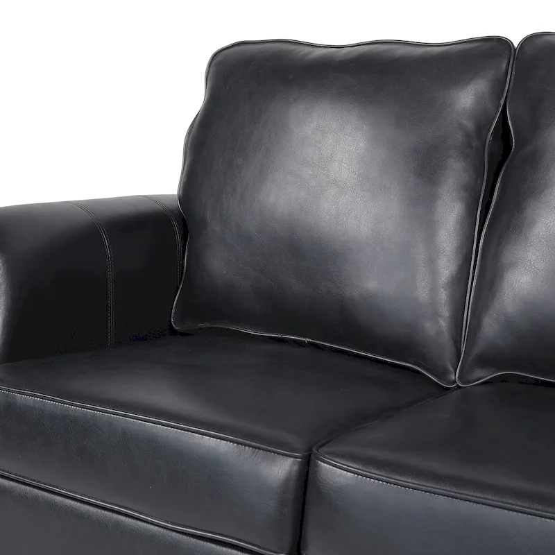Dowd Faux Leather 3 Seater Sofa with Nailhead Trim by Christopher Knight Home