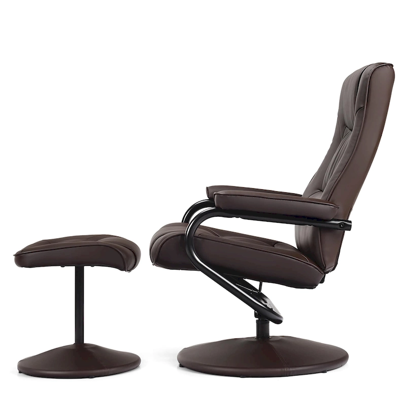 Costway Reclining Chair with Ottoman Lounge Accent Armchair Padded