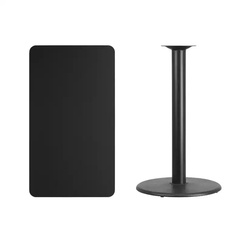 Flash Furniture 24'' x 42'' Rectangular Laminate Table Top with 24'' Round Bar Height Table Base