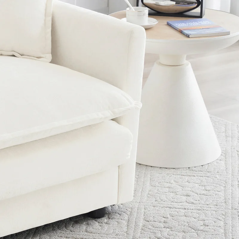 2 Seater Loveseat and Chair Set, 2 Piece Sofa & Chair Set, Loveseat and Accent Chair , 2-Piece Upholstered Chenille Sofa Living