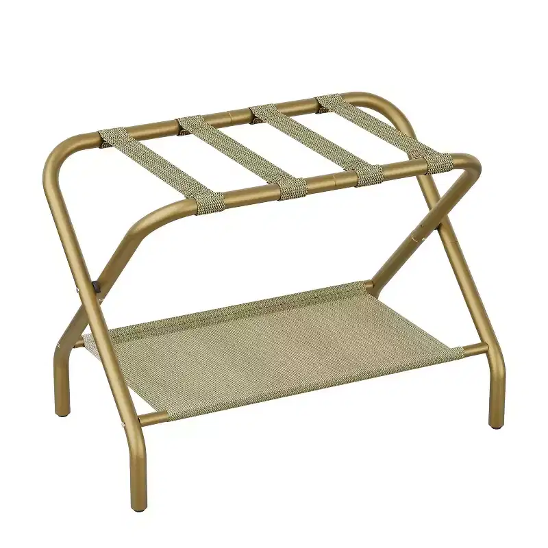 Steel Folding Luggage Rack with Shoe Shelf 27.2''L x 15''W x 20.5''H