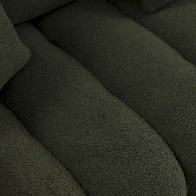 Green Teddy 3-seater Sofa with Back Pillows and Wood Frame