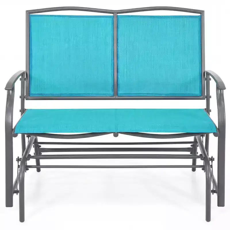 Gymax Outdoor Rocking Bench 2 Person Glider Loveseat Porch Swing
