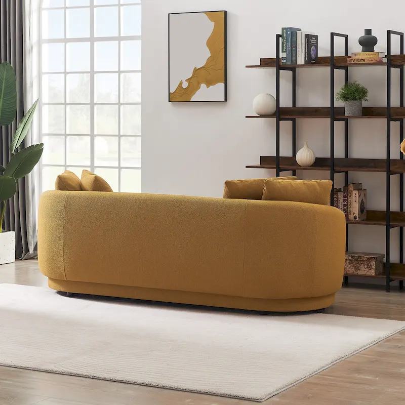 Haas Japandi Style Luxury Modern Boucle Fabric Curved Sofa