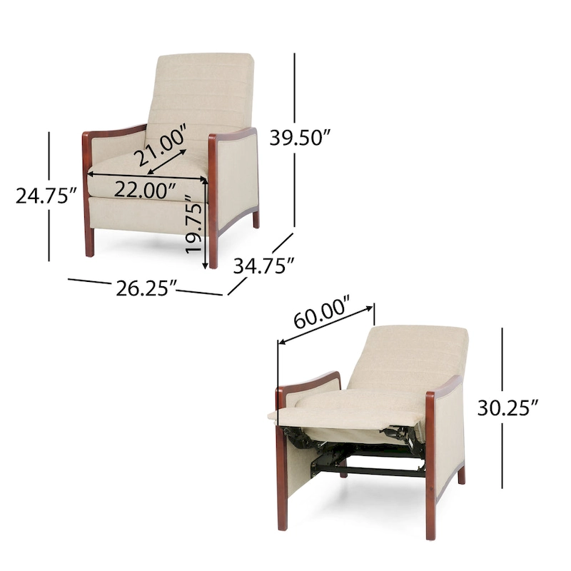 Anaura Channel Stitch Pushback Recliner by Christopher Knight Home