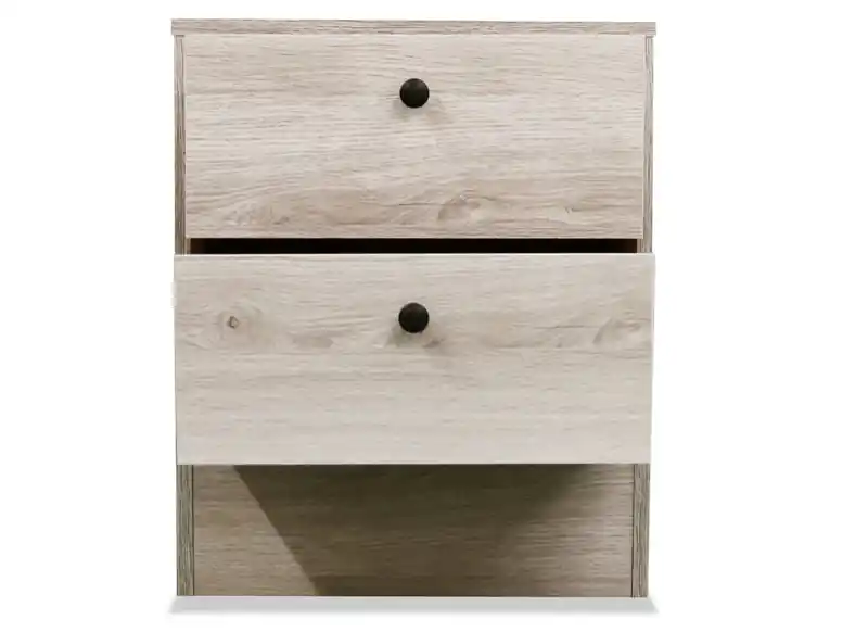 Bedside 2-Drawer Nightstand, 18.4W x 22.2H