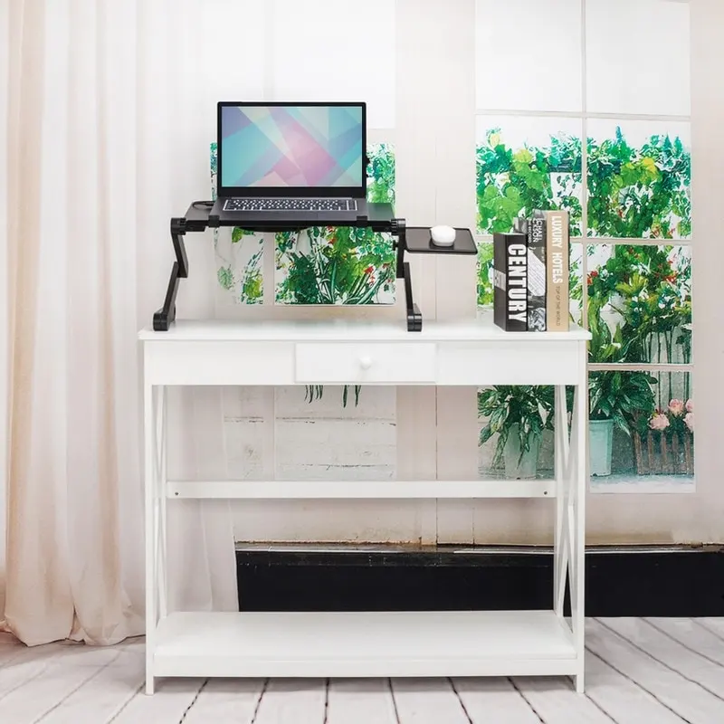 Folding Laptop Desk with Cooling Fan and Mouse Pad