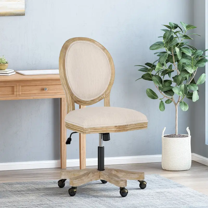 Pishkin Upholstered Swivel Office Chair by Christopher Knight Home