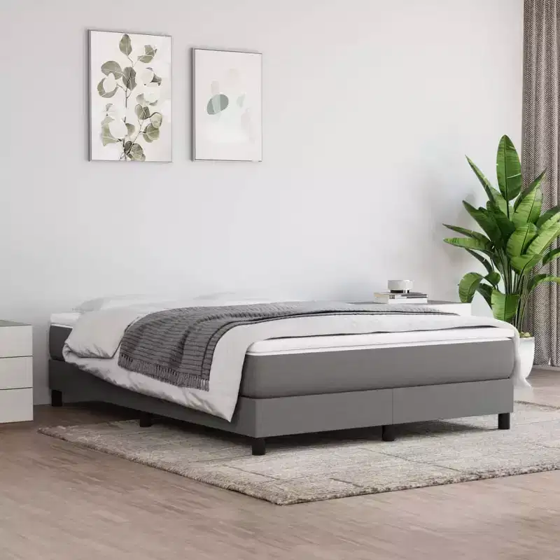 Full Size Platform Bed Frame with Fabric Upholstery
