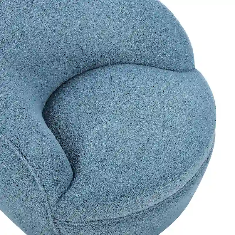 Roundhill Furniture Galleria 360 Swivel Teddy Sherpa Fabric Barrel Chair