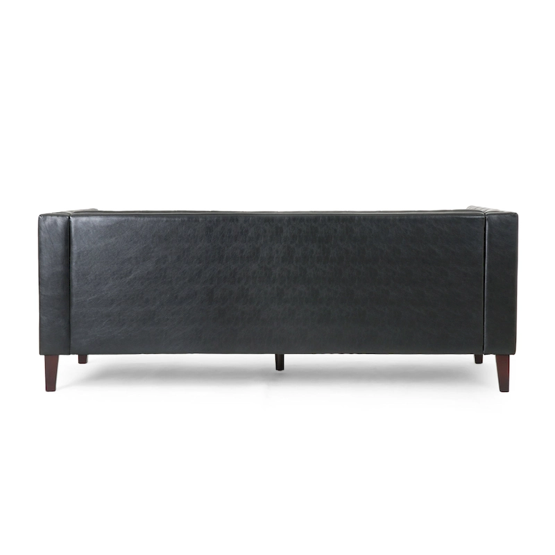 Pondway Faux Leather Tufted 3 Seater Sofa by Christopher Knight Home