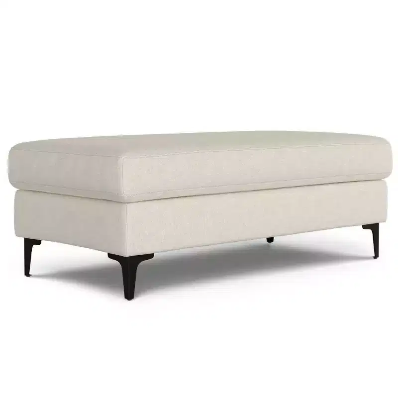 WyndenHall Lana Rectangular Mid-Century Ottoman Bench