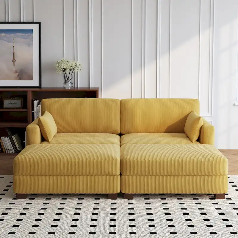 88 Convertible Larger Couch Modular Sectional Sofa Set