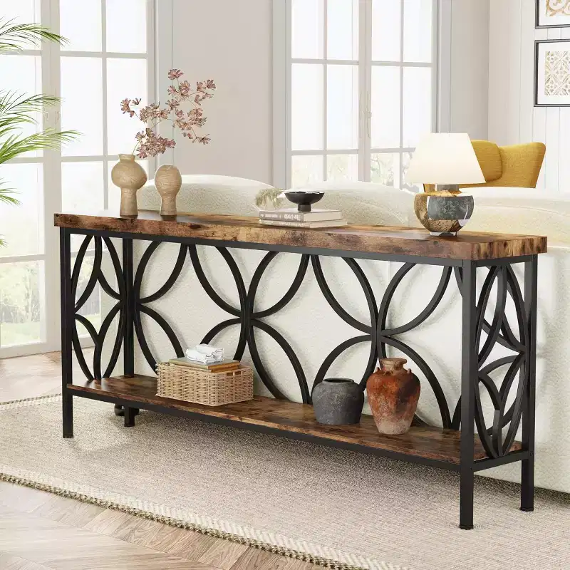 Metal & MDF Narrow Sofa Table 32.28''H x 11.81''W x 70.9''L