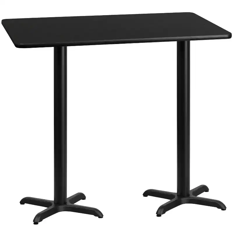 30x60 Rectangular Laminate Bar Table with 22x22 Bases