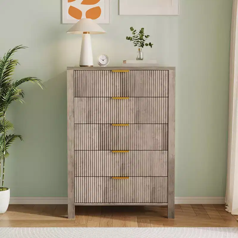 Fluted 5 Drawer Dresser, 45