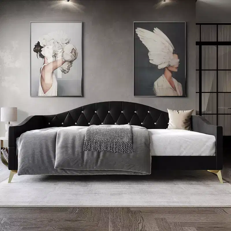 Twin Size Wooden Daybed Frame for Bedroom or Guest Room