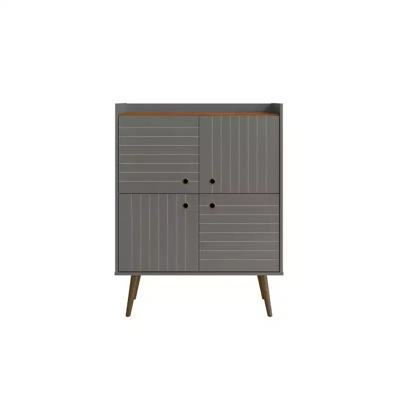 45.5 Bogart Mid-Century Modern 4 Shelf Accent Cabinet - Manhattan Comfort