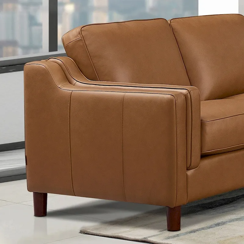 Hydeline Bella Top Grain Leather L Shape Sectional Sofa